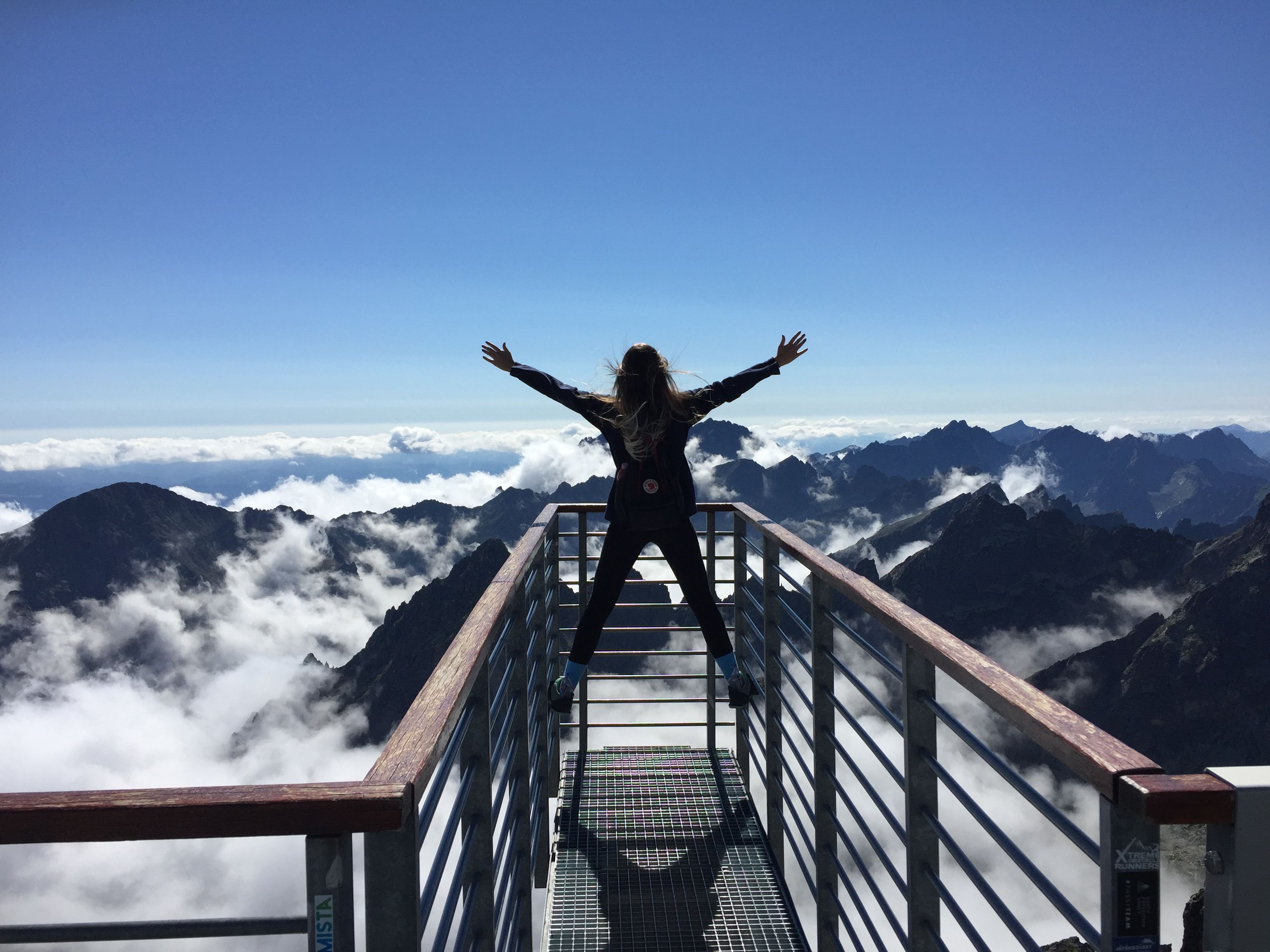 Canva - Person Standing on Hand Rails With Arms Wide Open Facing the Mountains and Clouds