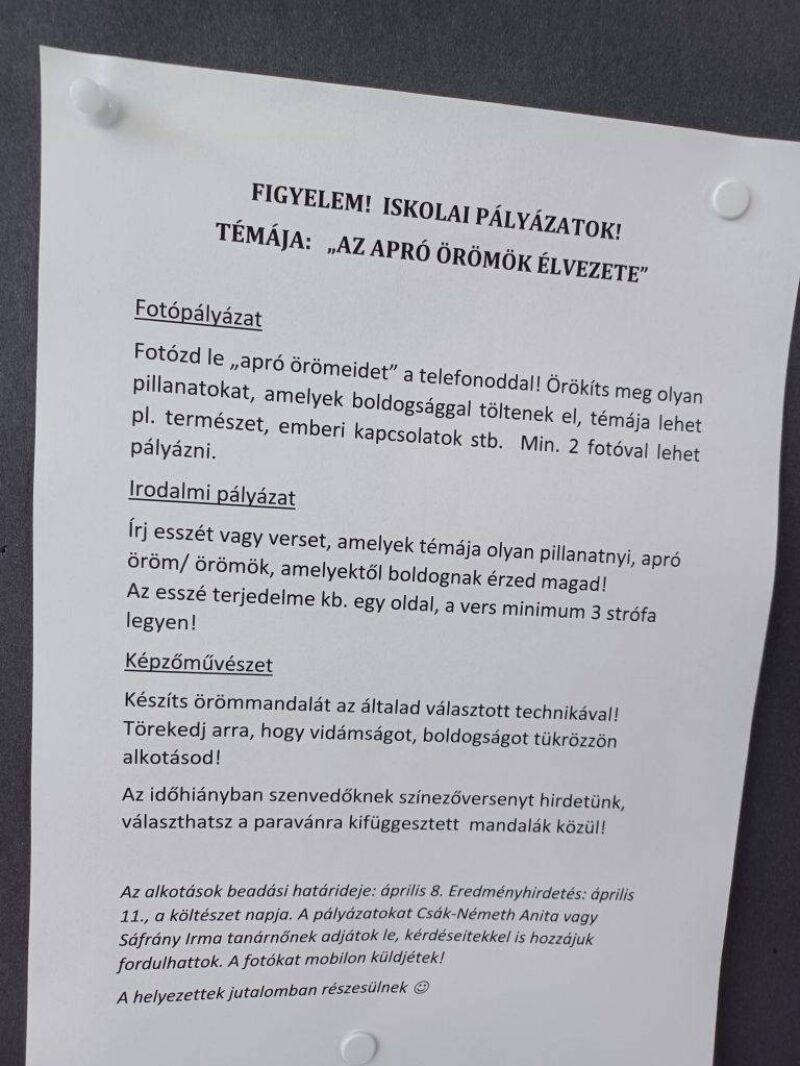 Örömpályázatok Örömpályázatok