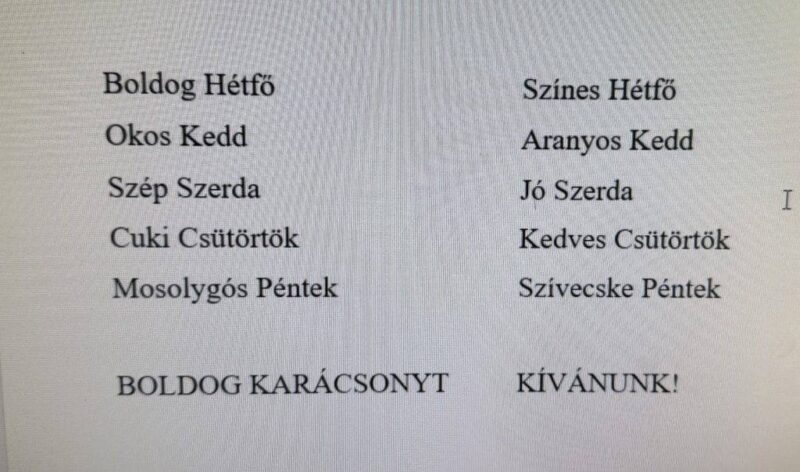 Tematikus napok Tematikus napok