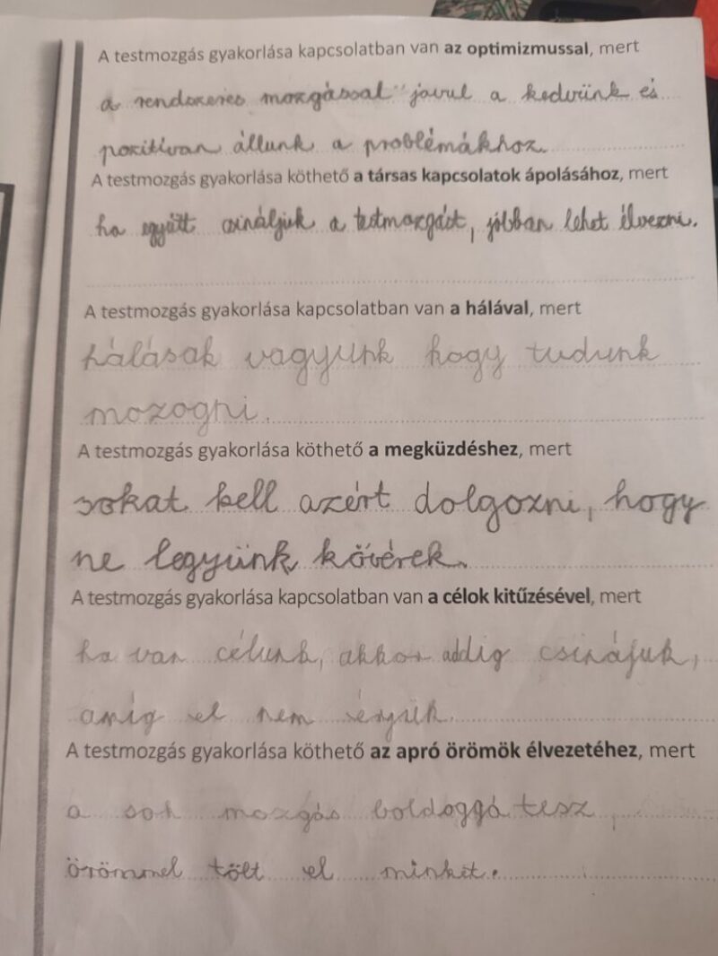 Testmozgás pozitív hatásai